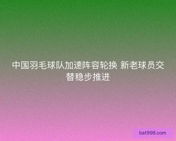 中国羽毛球队加速阵容轮换 新老球员交替稳步推进